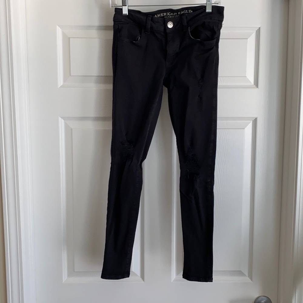 Black ripped jeggings